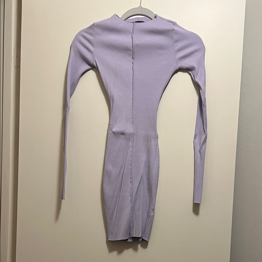 Naked Wardrobe Lilac Long Sleeve Dress